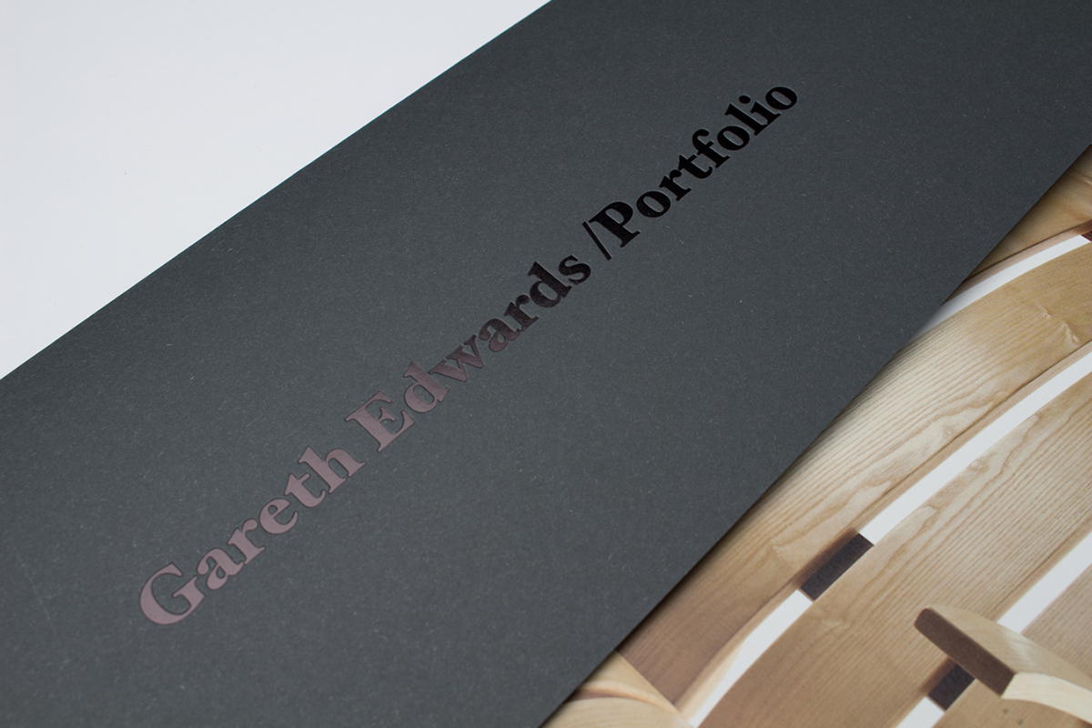 book portfolio furniture folio foil monochrome black and white binding black White format oversized