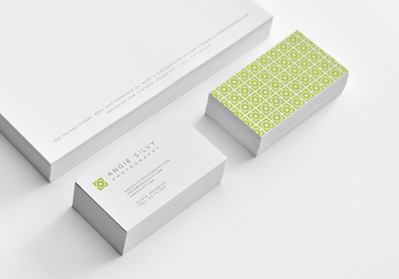 Business Cards photographer lime green Palm Springs brand identity Stationery