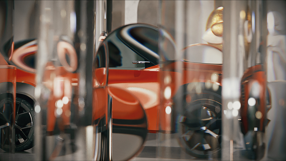 art direction  car cinema 4d course motion graphics  redshift Renaissance styleframe surrealistic Vehicle