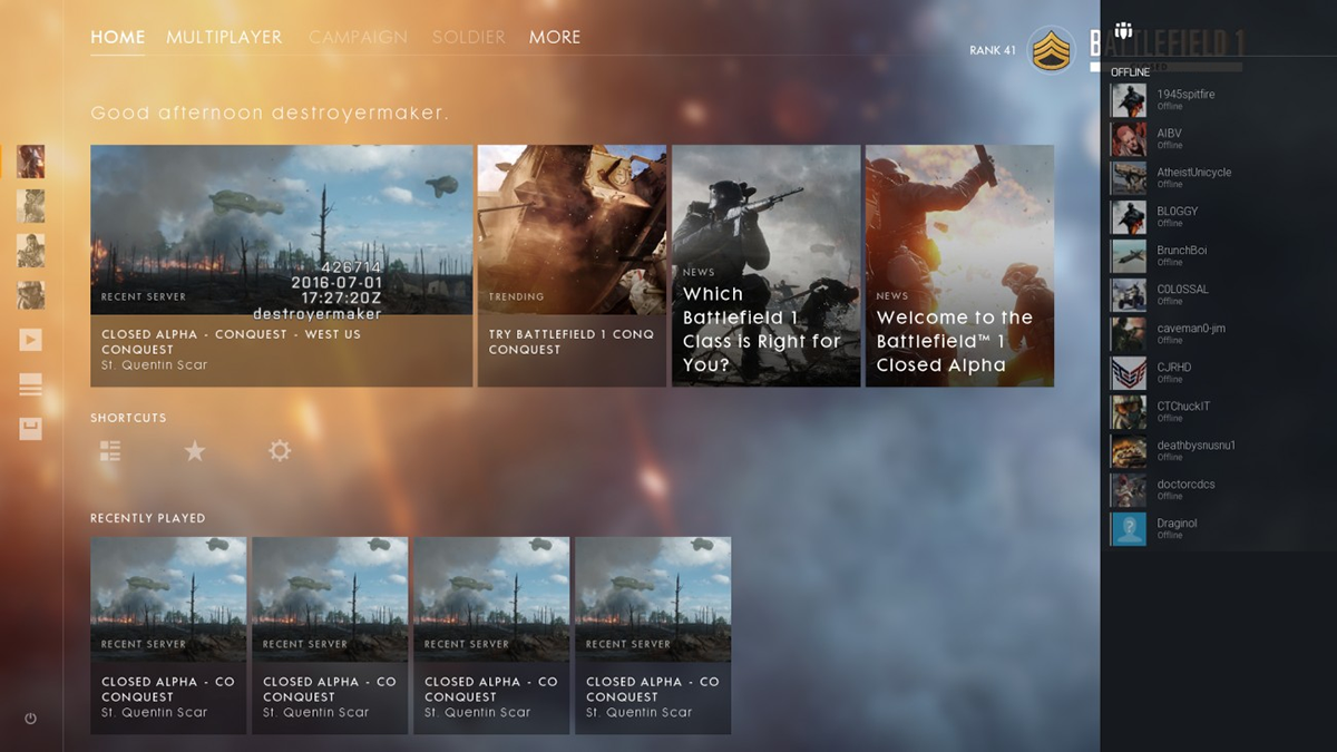 Battlefield 1 dice game UI ui design user interface
