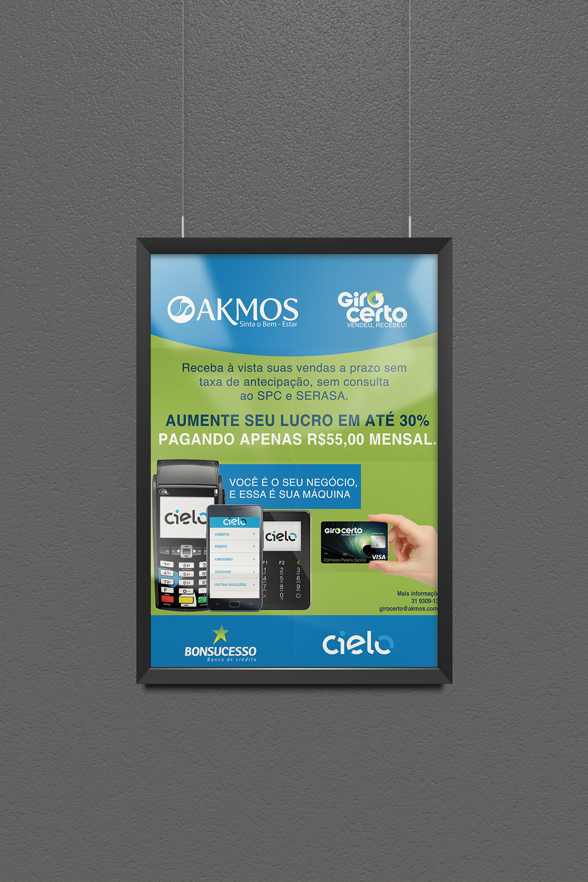 design job marketing   akmos graphic Giro Certo Bonsucesso folder banner impresso facebook