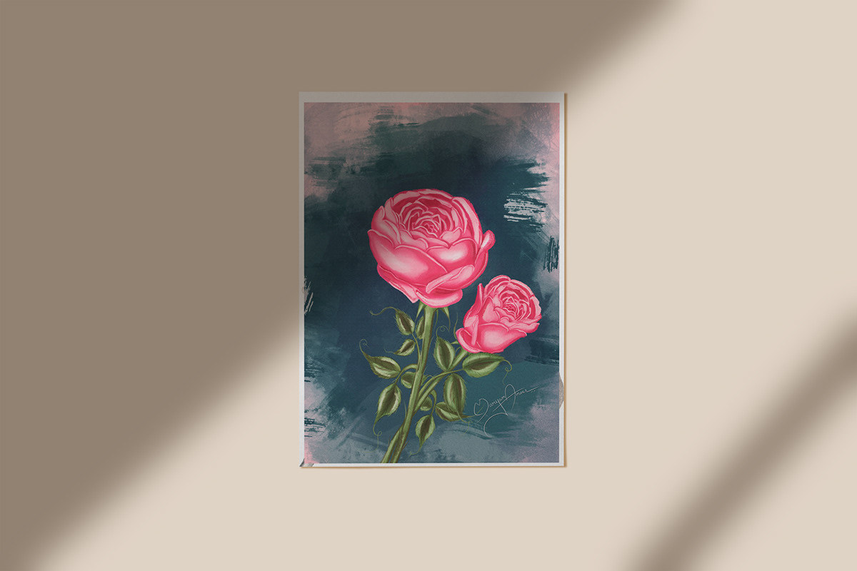 artist artwork Digital Art  digitalpainting Drawing  Flowerpainting oilpainting painting   rose