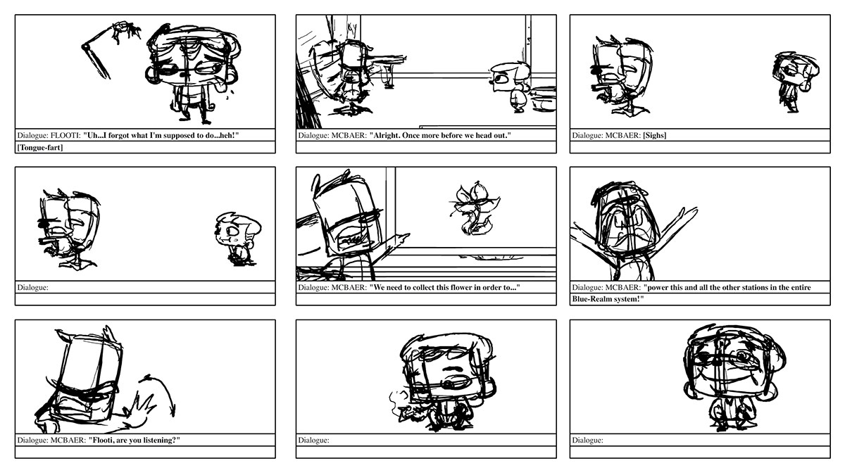 unfinished roughs Storyboards