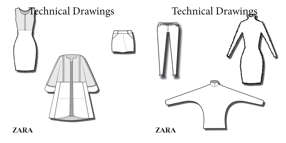 zara inditex design Style Fabric Board fashion sketch