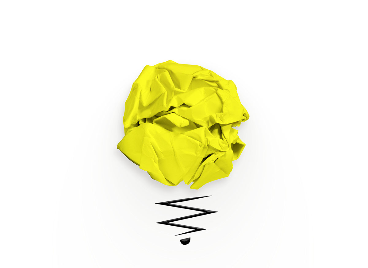 visual art lightblub bulb simple electric Dynamic creative idea graphic design yellow