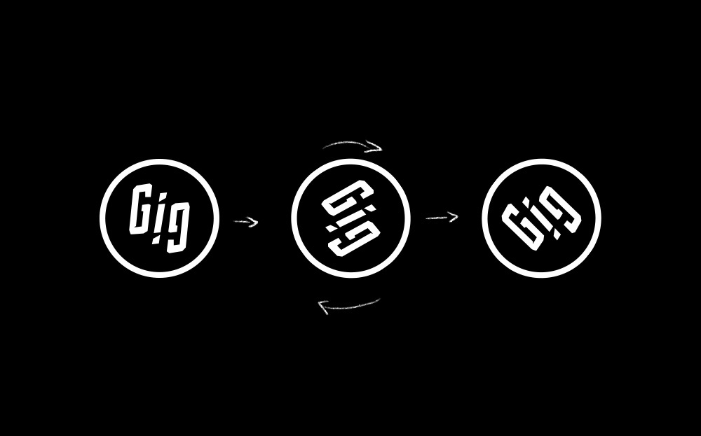 gigalize bands crowdsourcing Startup demand Icon trademark Logotype mark sign ambigram UI ux digital Website