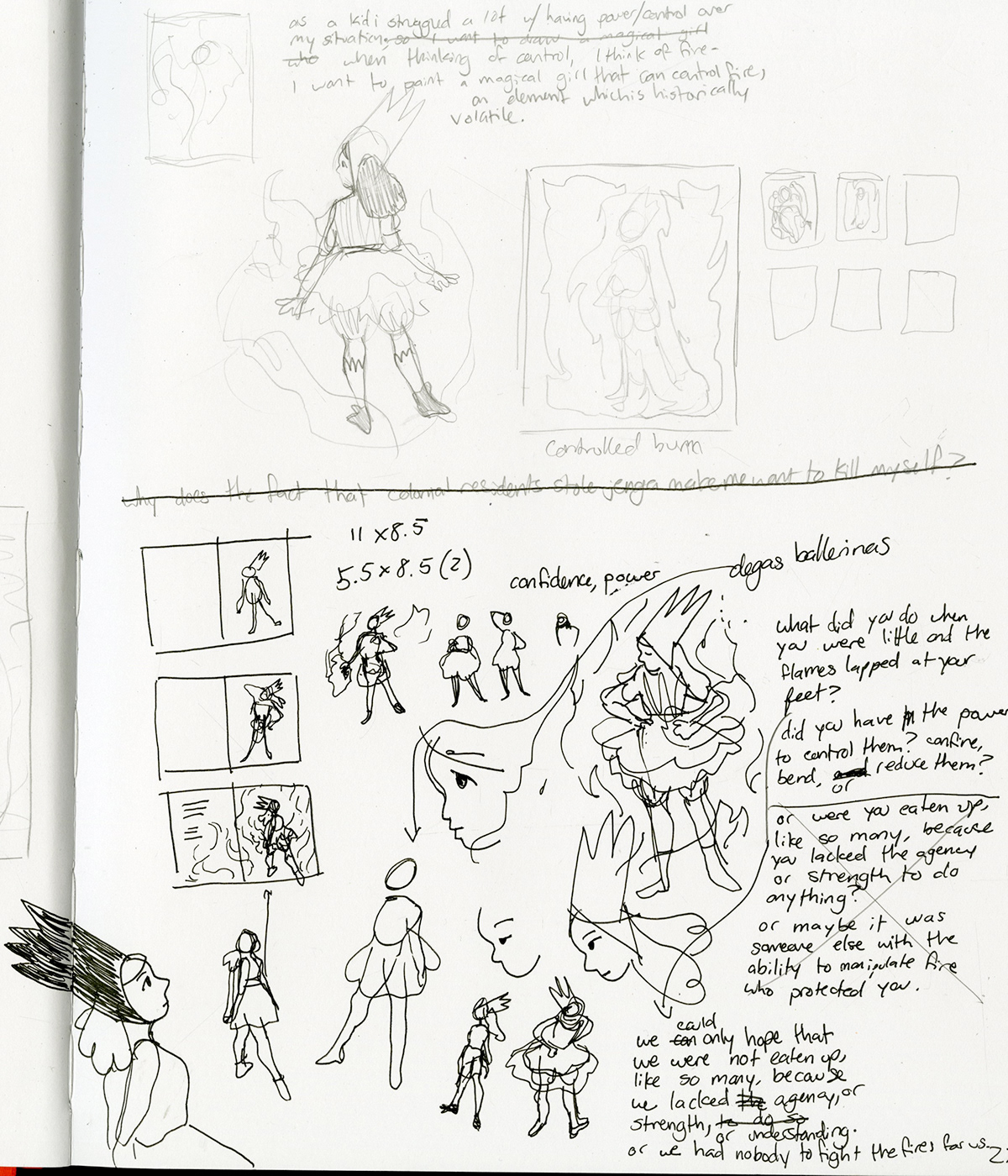 Magical Girl Poetry  fire Character design  Zine 