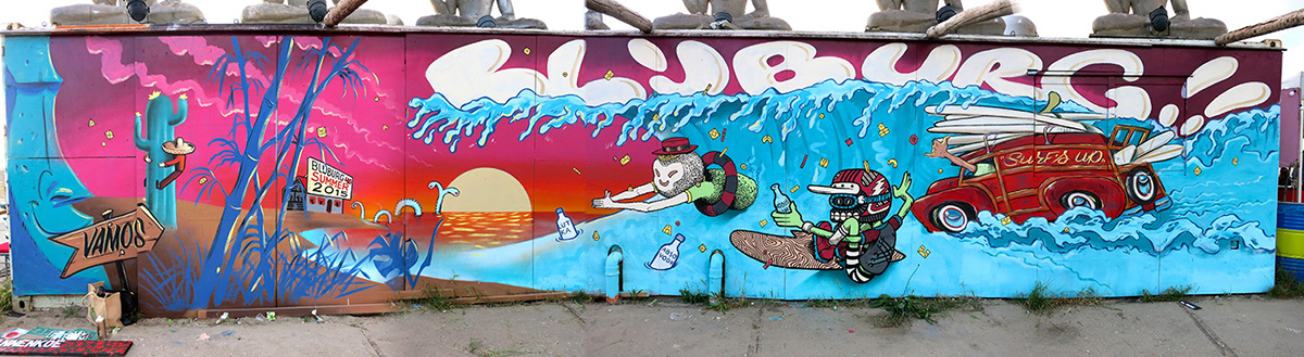 Blijburg  mural  wall painting Tiki Costa del Soul Ski  Mashville  Dr. Jay  Jasper Andries Yvo Sprey Sander Pappot Zender