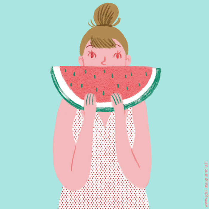 apricot watermelon cherry girl girly pin up summer fresh Fruit happiness