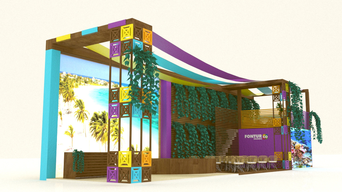Turismo 3D Stand stand design feria publicidad Render vray design Cartagena
