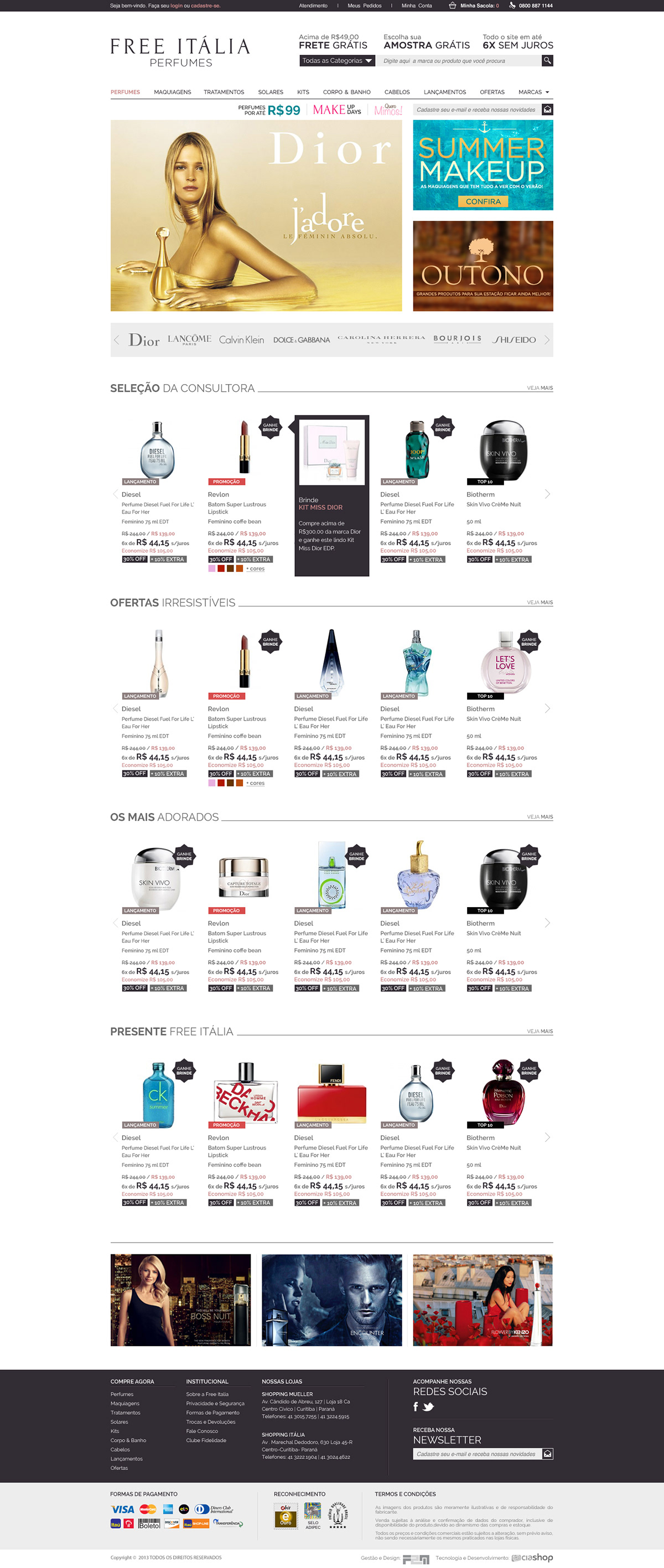 e-shop e-commerce cosmetics Free Itália perfume beauty care