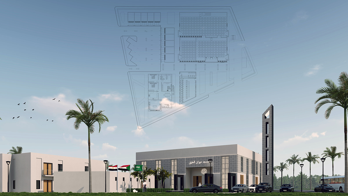 3D architecture design exterior lumion modern mosque revit Sudan visualization