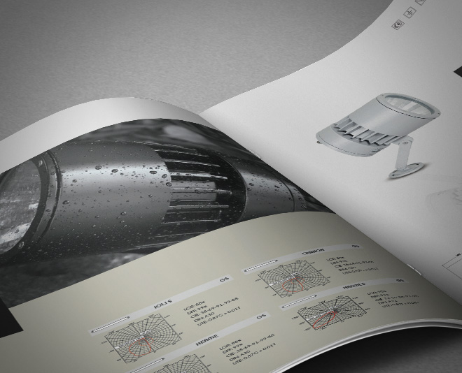 Catalogue design list technical specs lights
