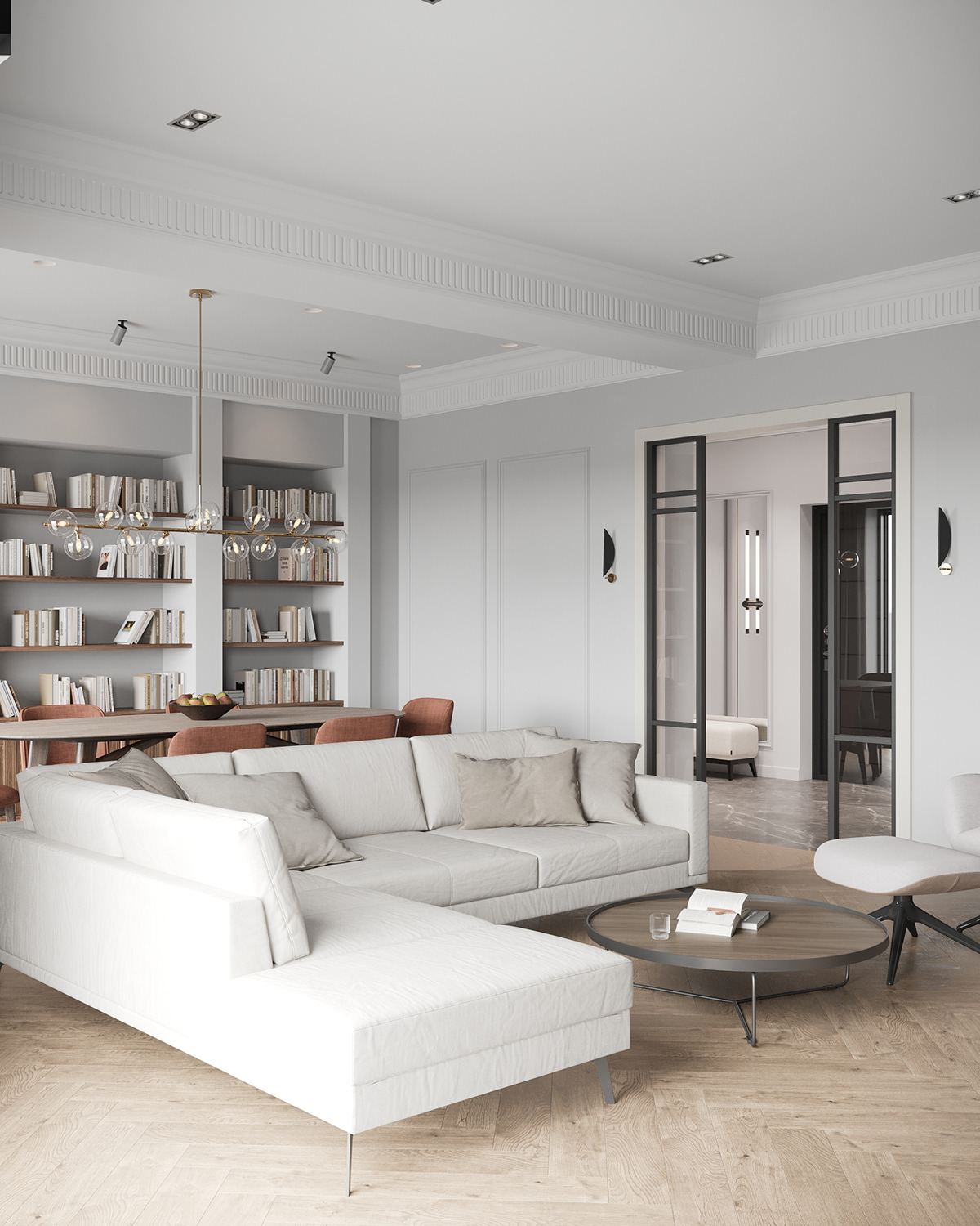 3ds max contemporary design corona fireplace Interior interior design  living living room modern visualization