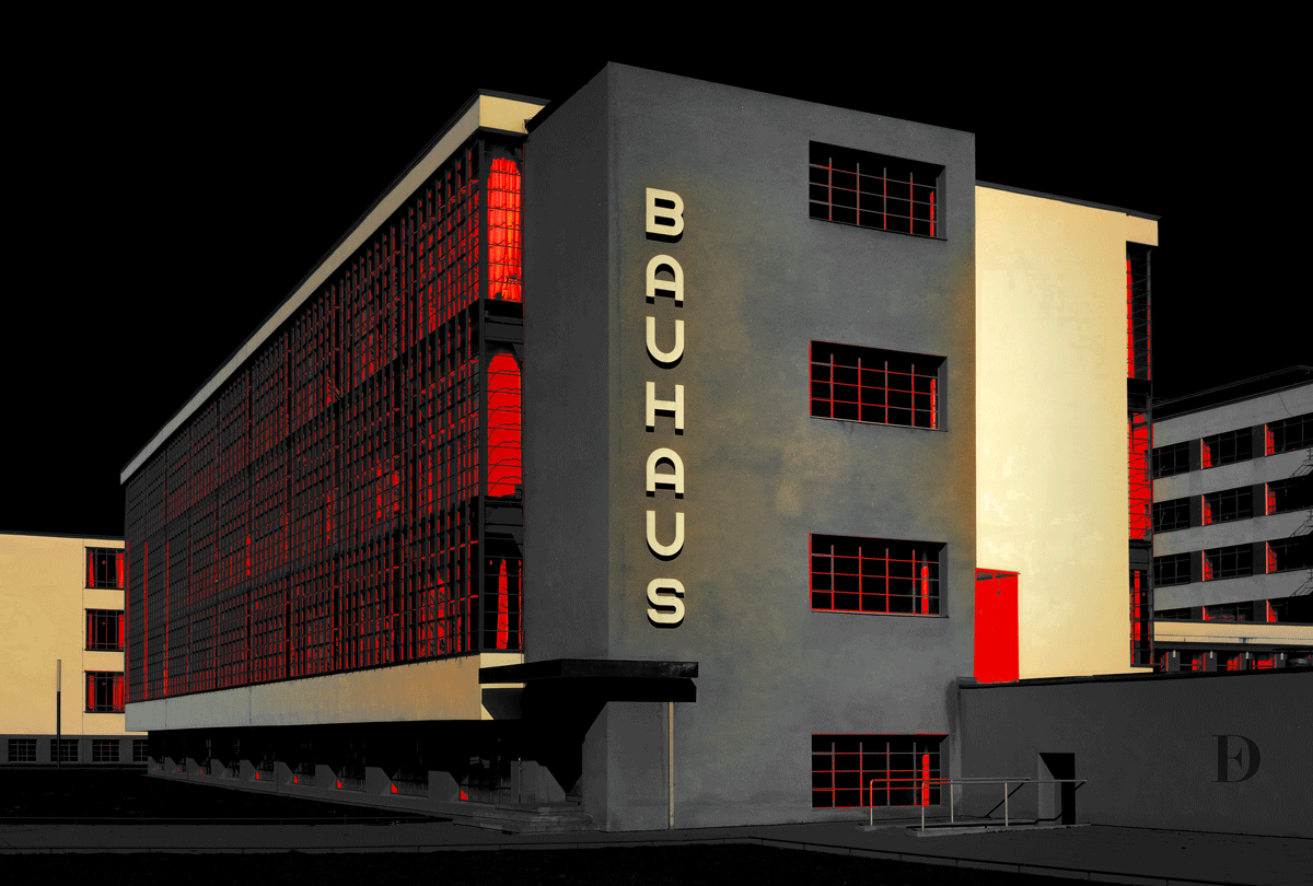 bauhaus night ILLUSTRATION  poster Eric Dorchain Design Graphic Bauhaus100