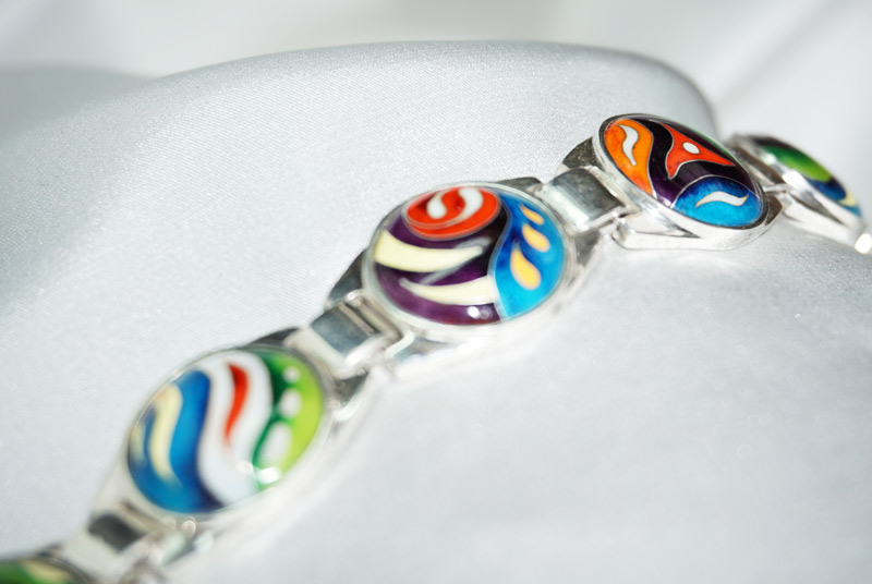 bracelet handmade handcraft Emoshine custom jewelry colorful artisan jewelry Cloisonne jewelry Designer jewelry hot enamel