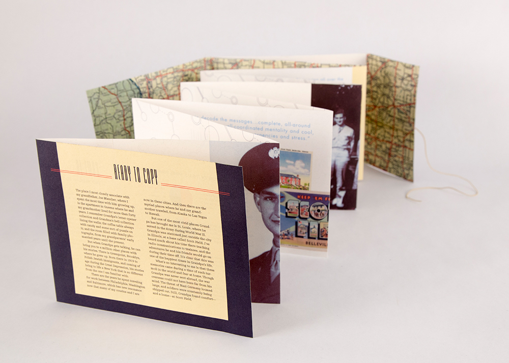 book graphic design  Memory World War II grandfather accordion portfolio