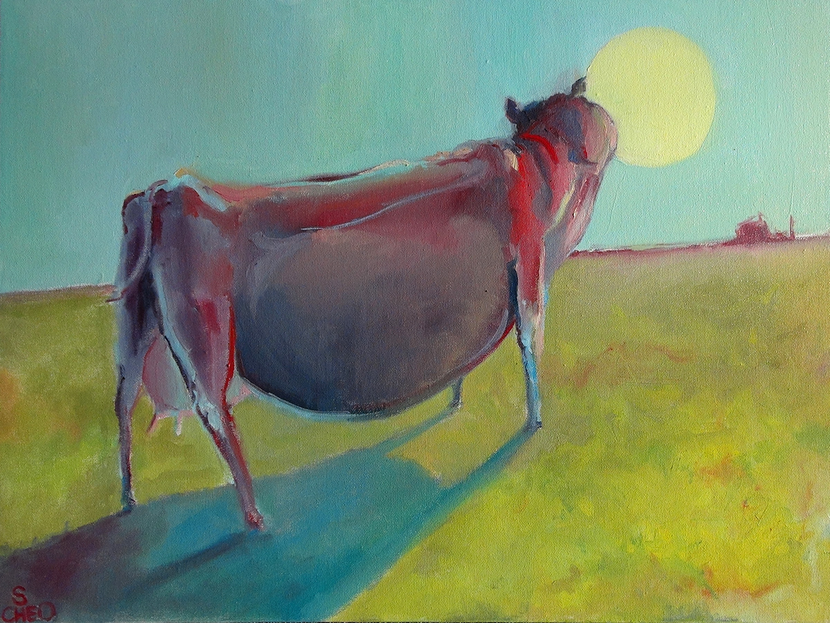 cow oil acrylic Realism abstract