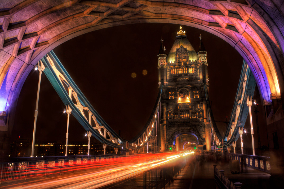 London city_of_London night  light trails  St Paul's The Shard  tower bridge  canary wharf  london docklands