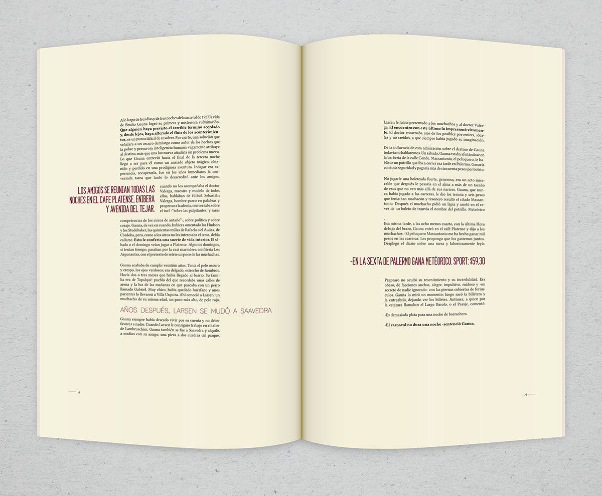 diseño gráfico libro book tipografia gonzalez mock up Adolfo Bioy Casares InDesign grilla tipografica Diseño editorial fadu buenos aires print Layout