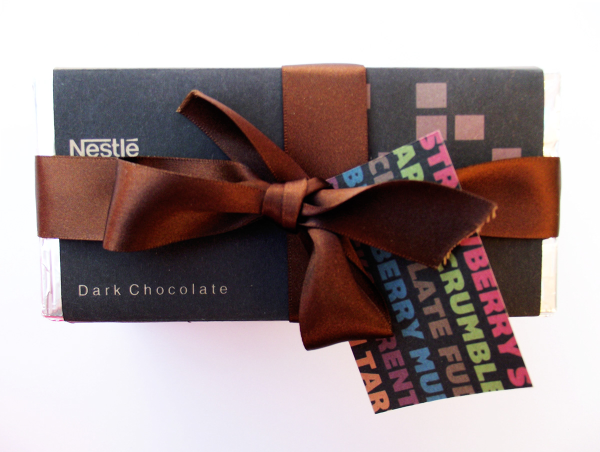 nestle chocolate Food  dessert  gift design ribbon  bar