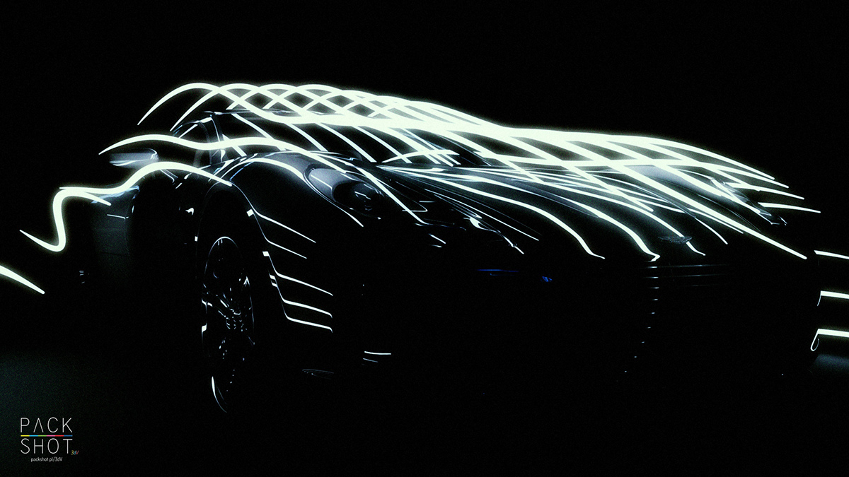 aston martin One-77 Auto car light 3D Packshot visualisation Render animation 