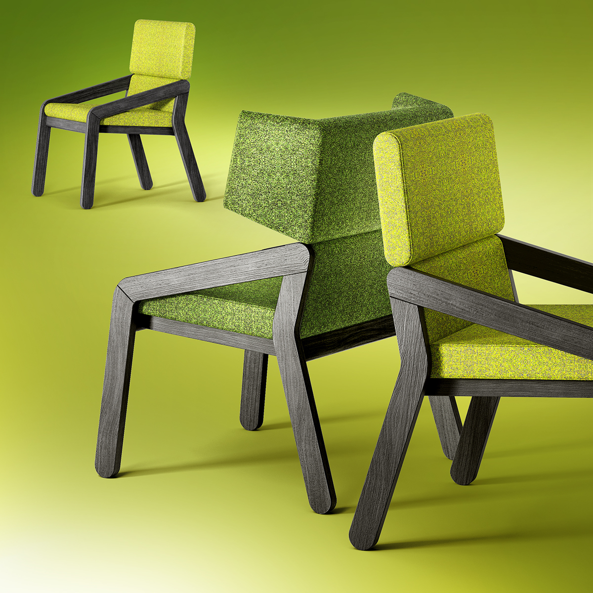 armchair chair wood wollen fabric Lounge Chair furniture
