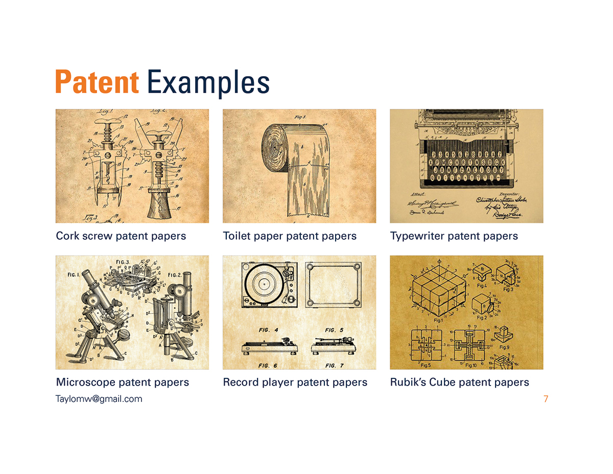 Intellectual Property presentation Layout patent trademark copyright