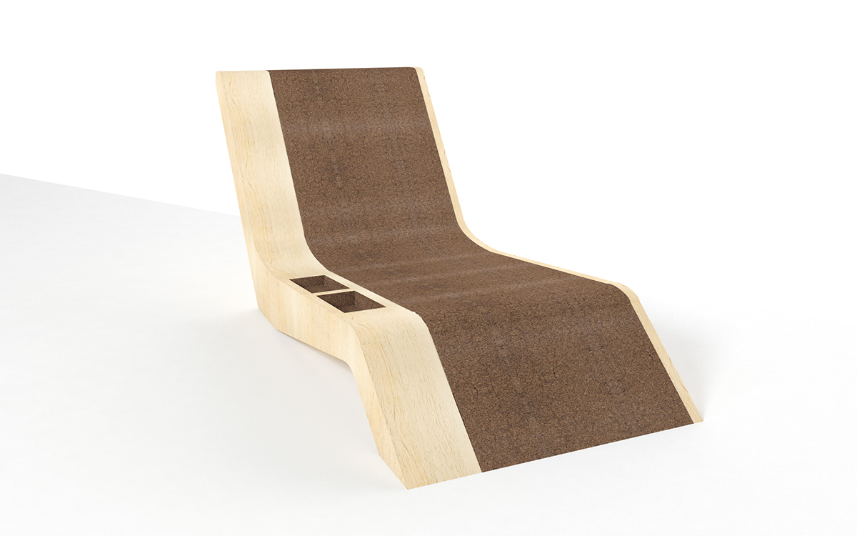 sun lounger cork furniture design cork chair design furnitre design Design de móveis design cadeiras cortiça