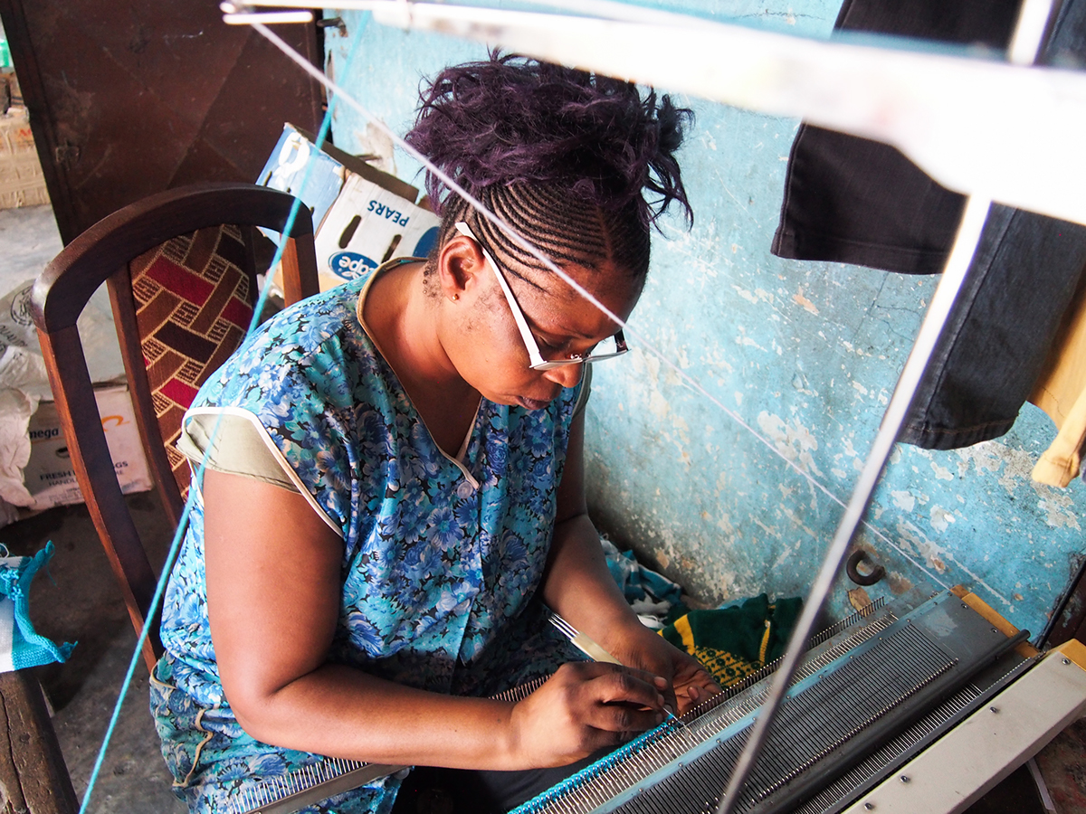 brazzaville Congo market knitting portrait microfinance hope international