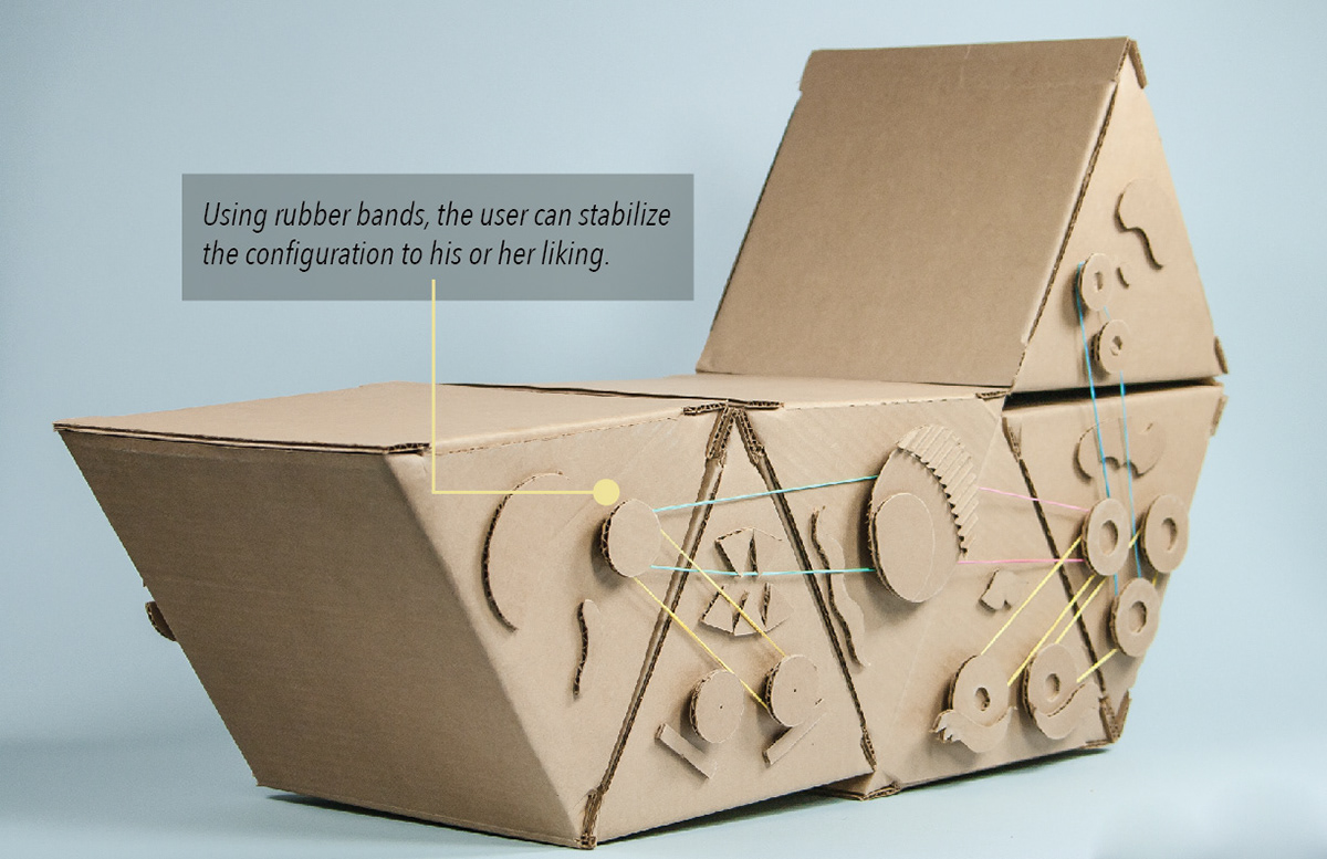 cardboard rubberbands configuration child