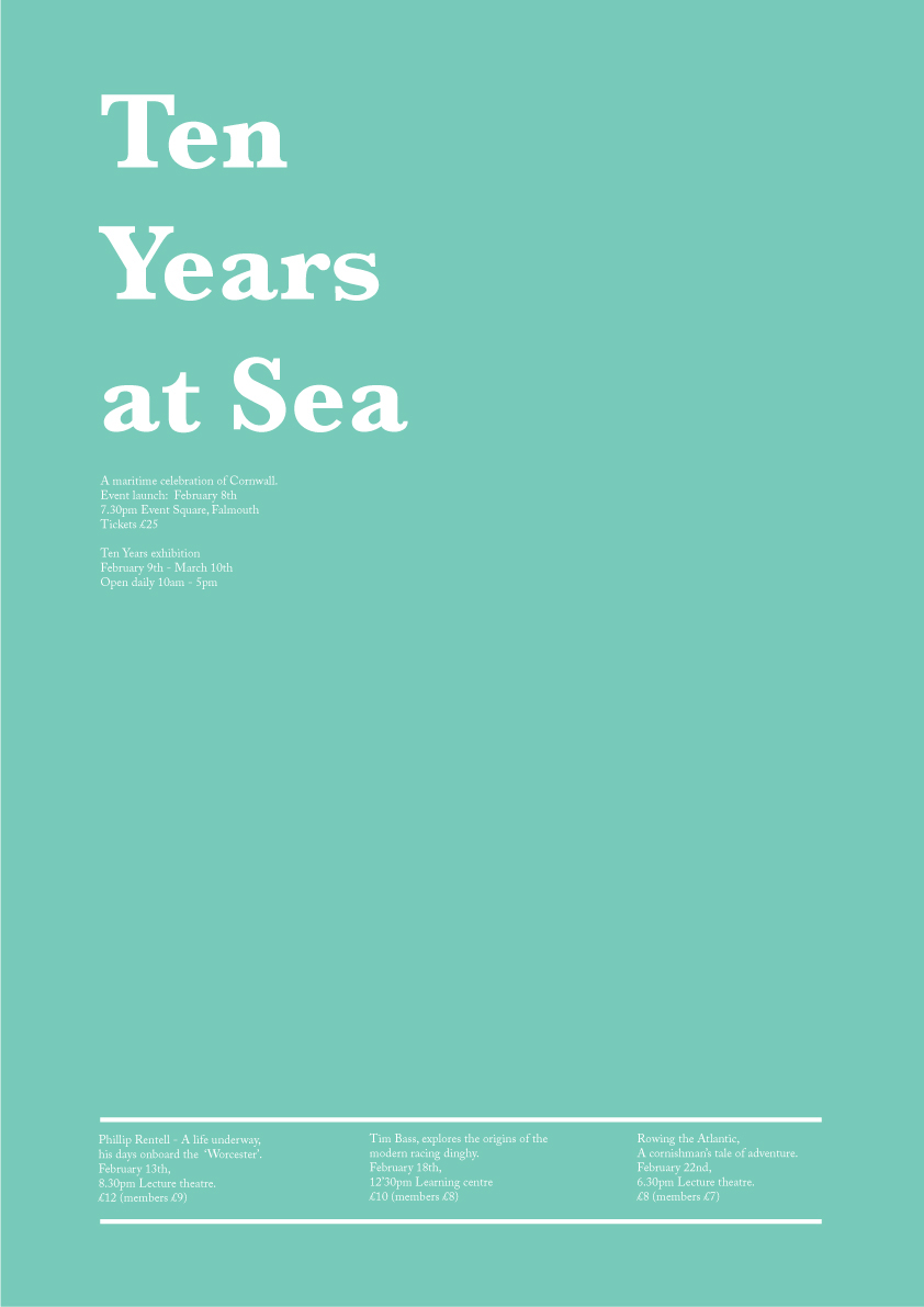 Ocean sea beach ten decade years magazine anchor green blue posters sailing Coast Falmouth