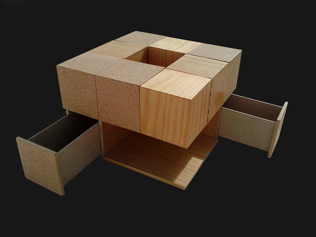 cube prototype furniture cork