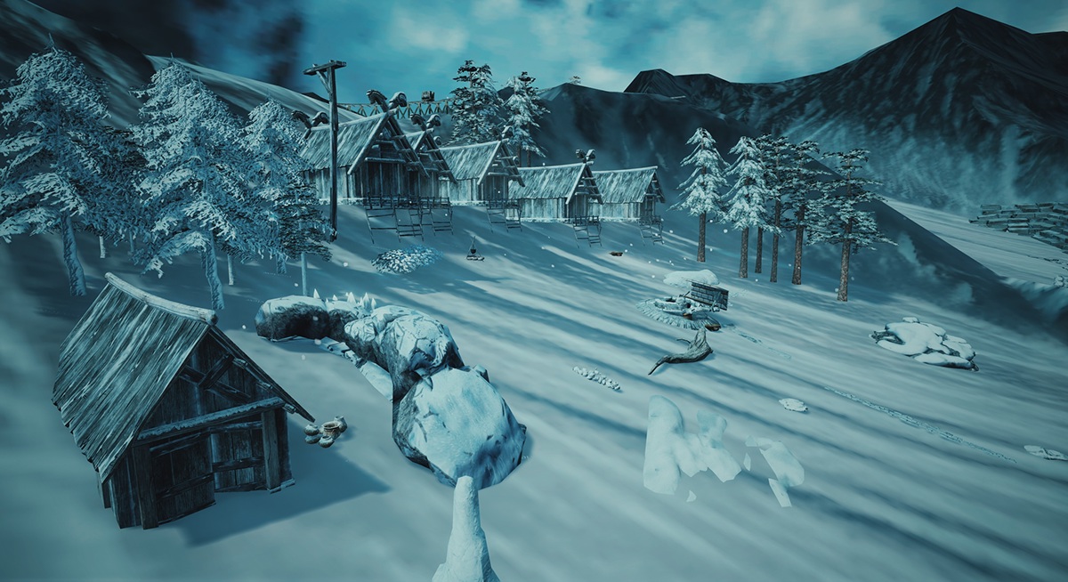 set dressing game snow village mountains snow mountains abandoned infinity blade Unreal Engine