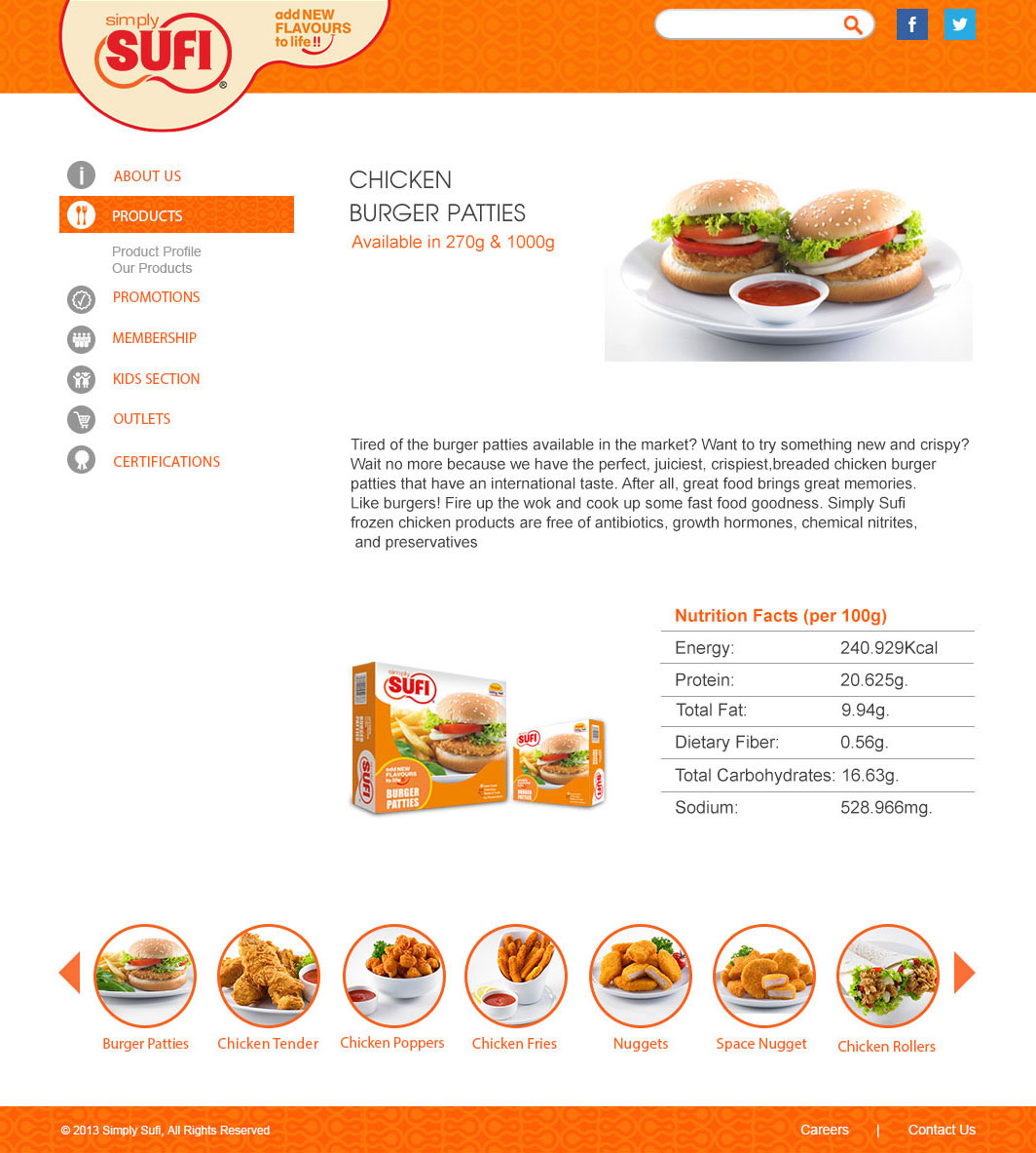 graphic design UI/UX Web site sufi simply Food 