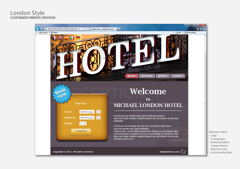 Web accomodation worldwide Visual Marketing e-commece frontend development accommodation booking