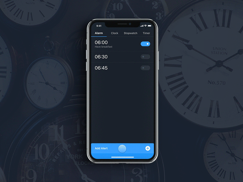 mete ülkü concept user interface UI timer stopwatch time alarm clock