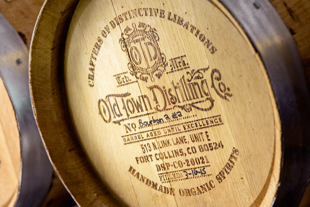 liquor spirit Whiskey Moonshine gin letterpress brand stamp vintage railroad Colorado distilling craft bottle type