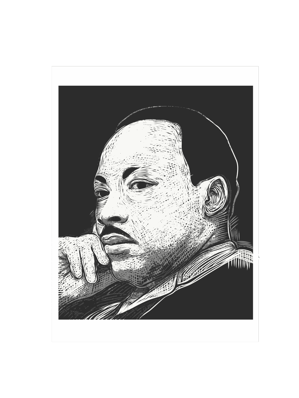 adobedraw Dr Martin Luther King Jr MLK Civil Rights african american content Character vector art woodcut style