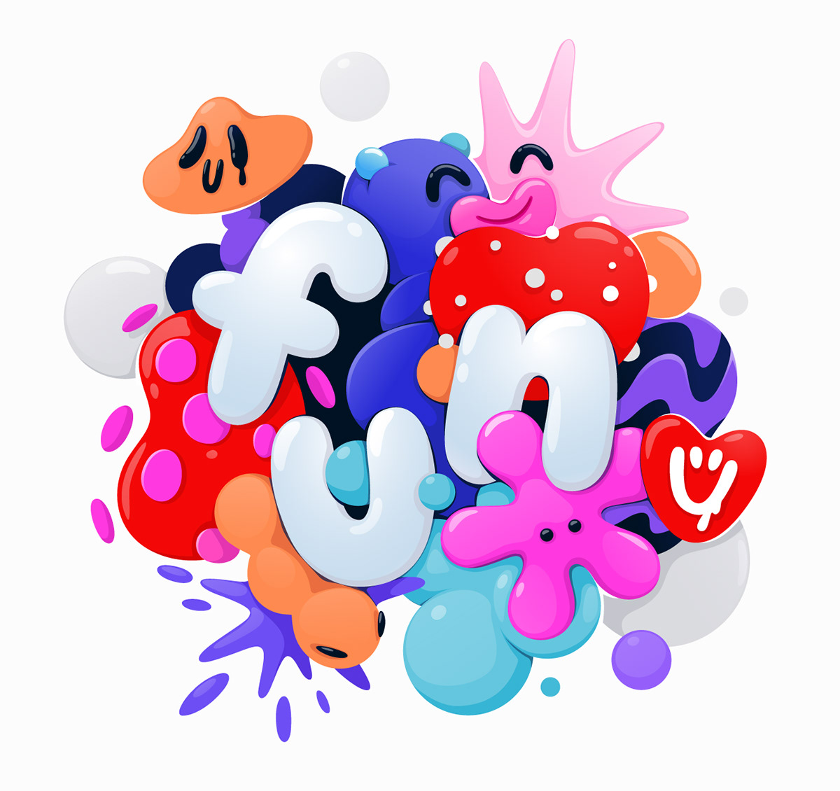 cartoon characters colorful ILLUSTRATION  microcosm Nature abstract Digital Art  Character design  Drawing 