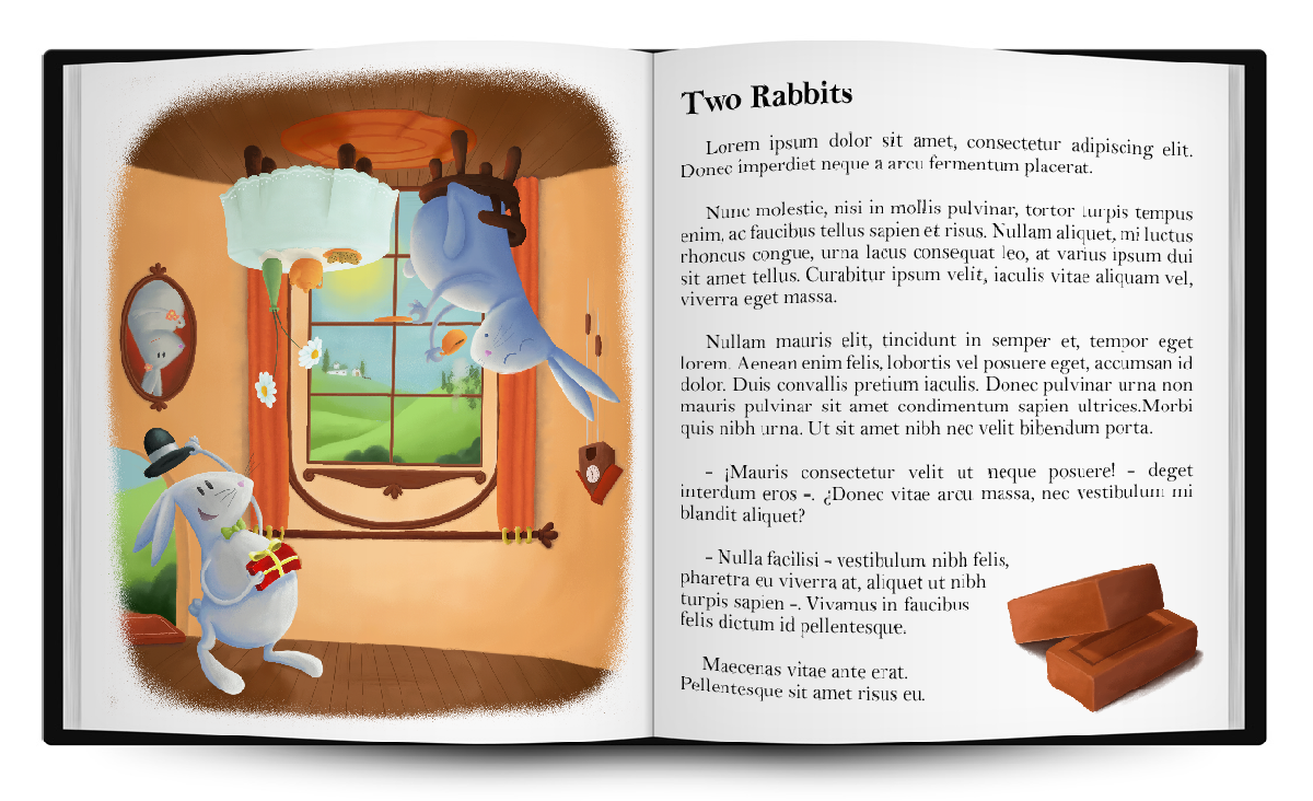 illustrations two rabbits Kestutis Kasparavicius