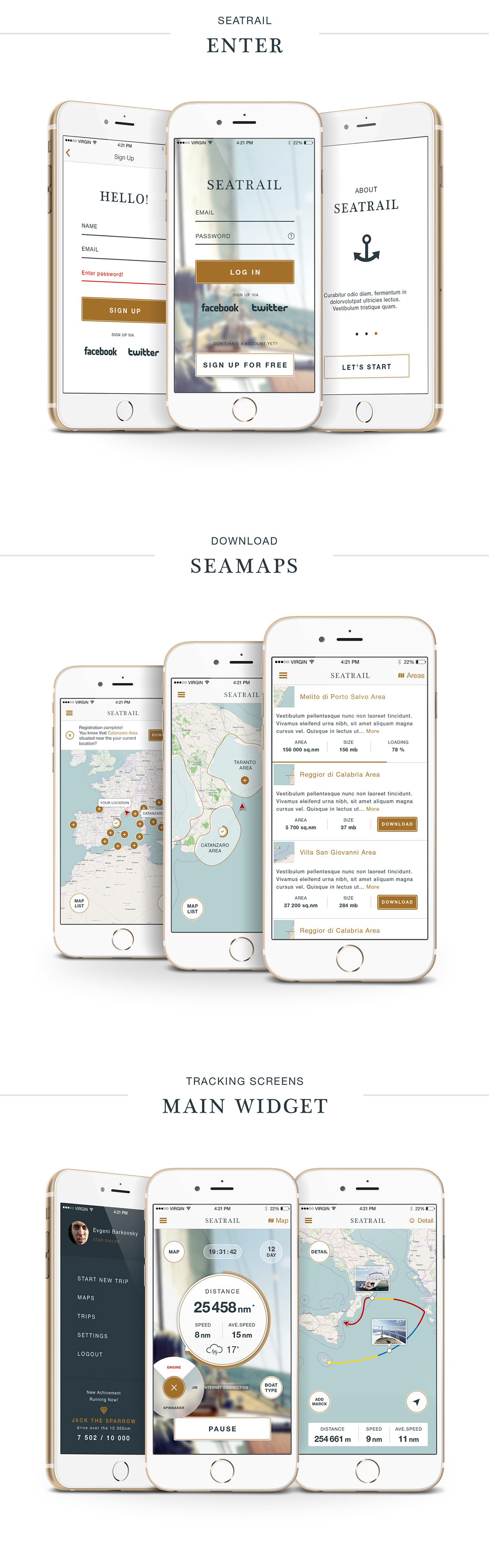 app tracker sea boat Ocean iphone Appdesign Interface