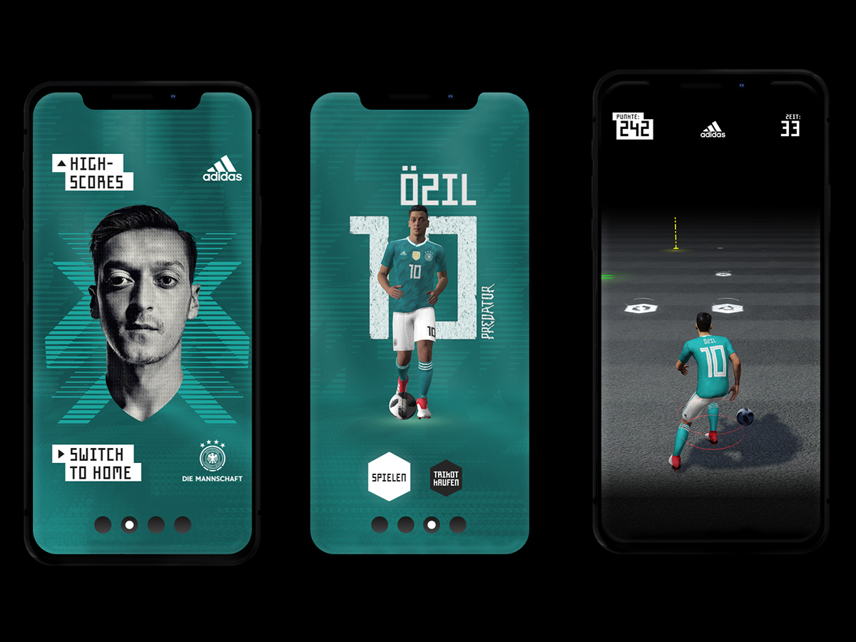 webgl PlayCanvas 3D motion design animation  adidas game mobile football instagram
