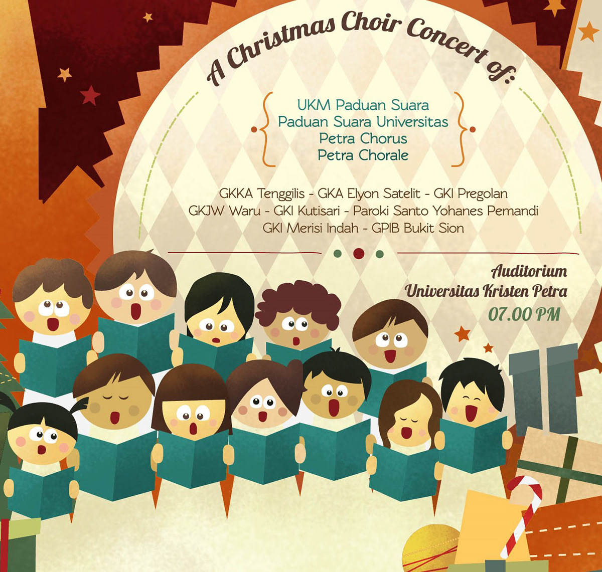 media Promotion poster choir indonesia Christmas children joyful Sing festival Carols feast carol