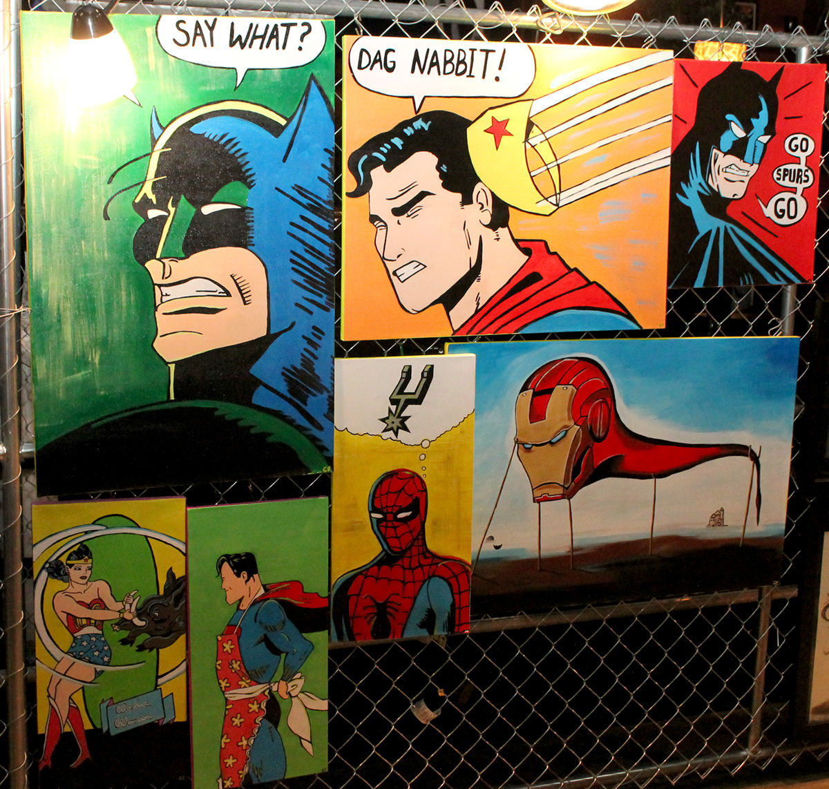 batman superman wonder woman comics superheroes Pop Art raw Spurs GoSpursGo spiderman ironman San Antonio