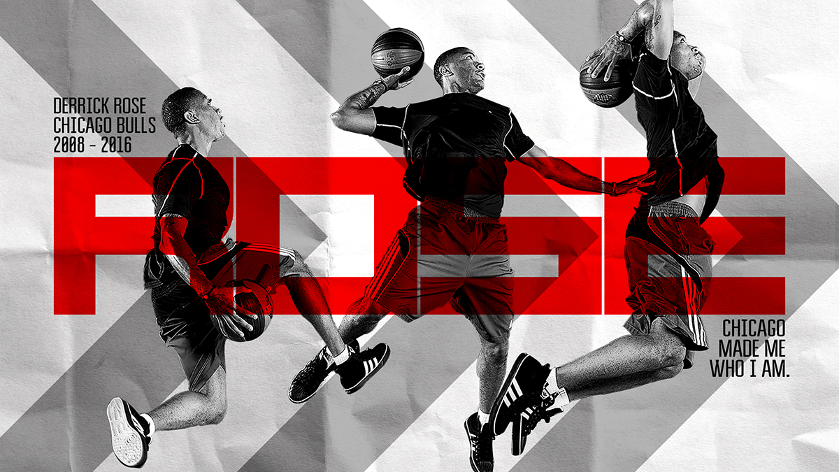 NBA Sports Design Derrick Rose chicago bulls new york knicks sport illinois graphic design 