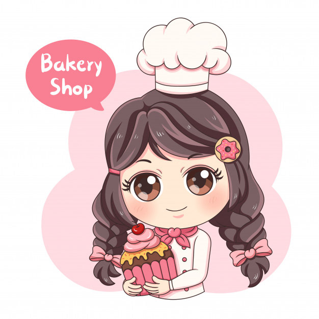 female-baker cartoon