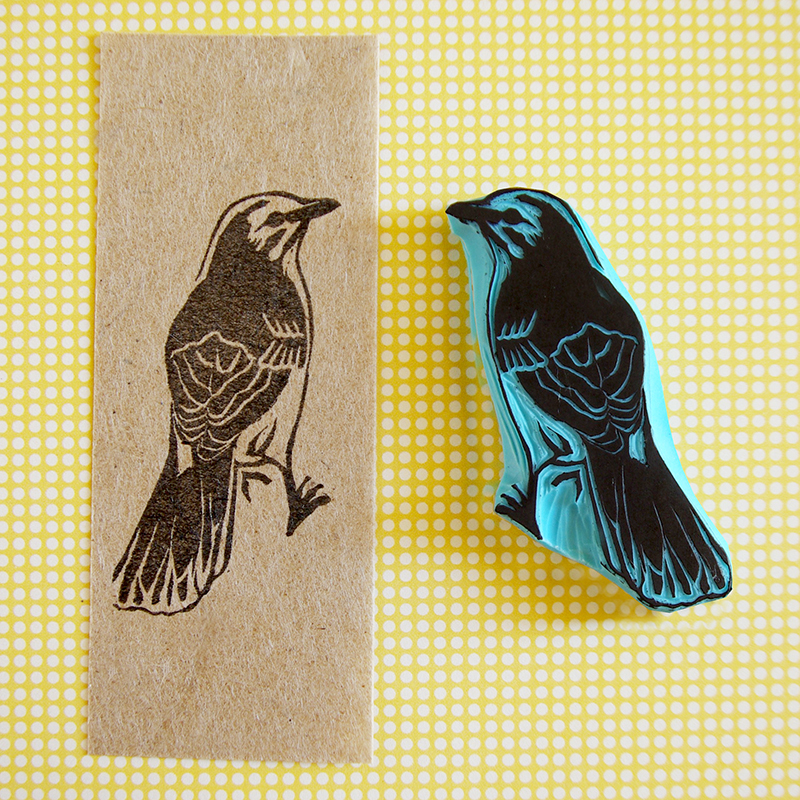 Rubber Stamps craft hand carved hand made birds mockingbirds etsy