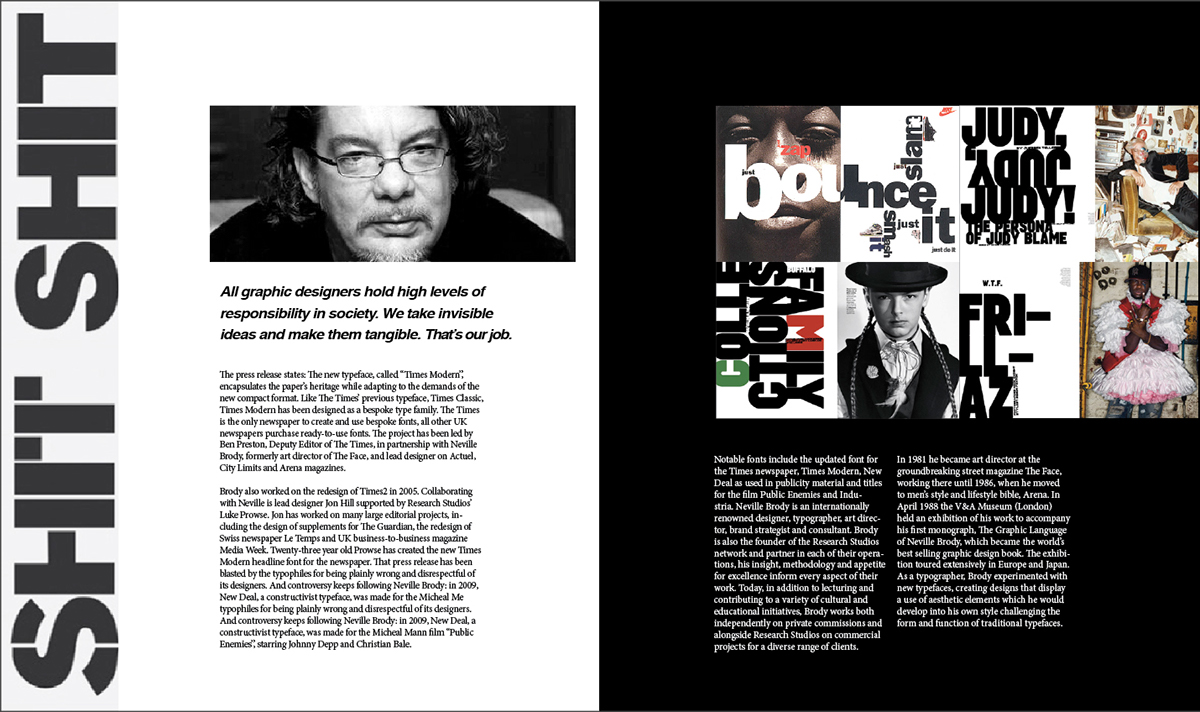 magazine Neville Brody editorial cover spread contents