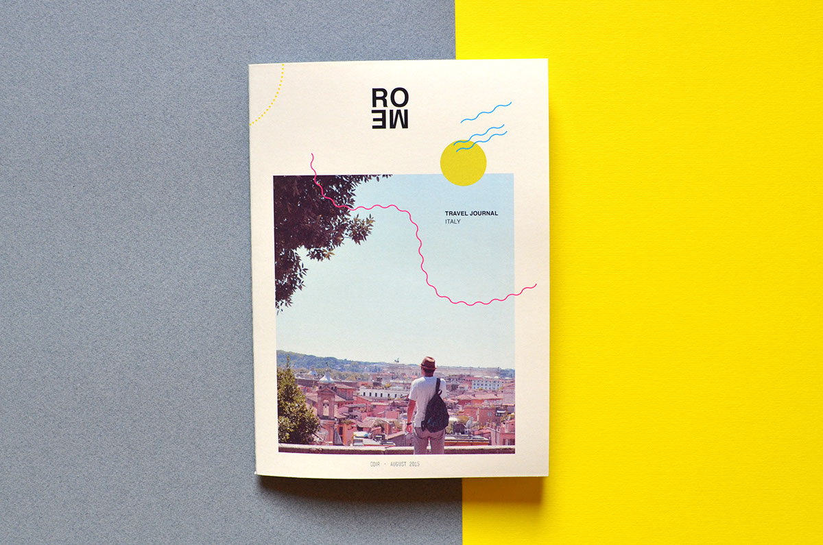 Rome Italy Layout city Travel journal minimal vibrant colorful shapes squares